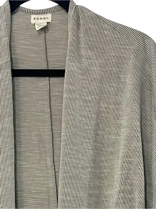 Anthro Donni OS Plus Beige Duster Cardigan Coastal Minimalist Lounge Pockets - Picture 3 of 10